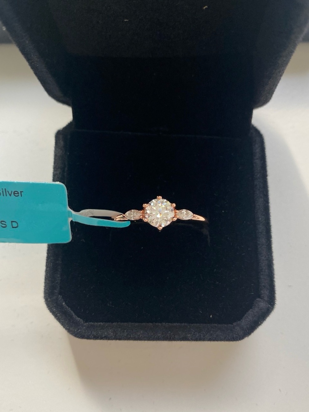 Rose Gold Moissanite Ring Size 9